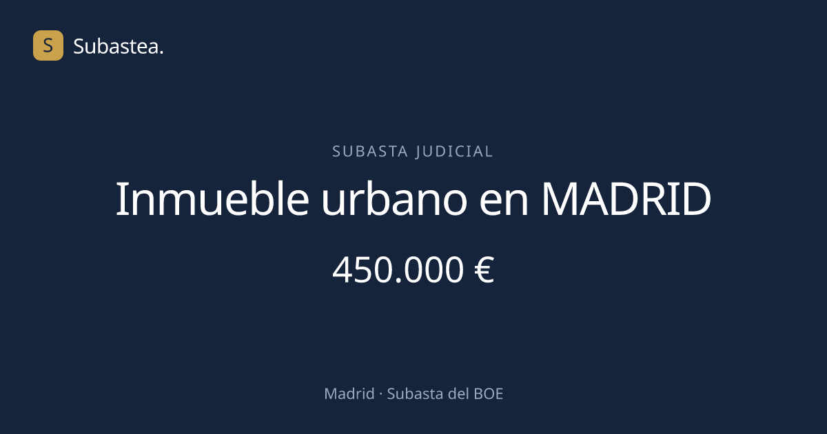 Inmueble urbano en MADRID — 450.000 € | Subastea